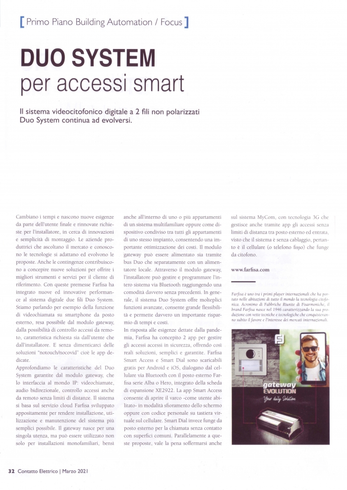 Duo System per accessi smart