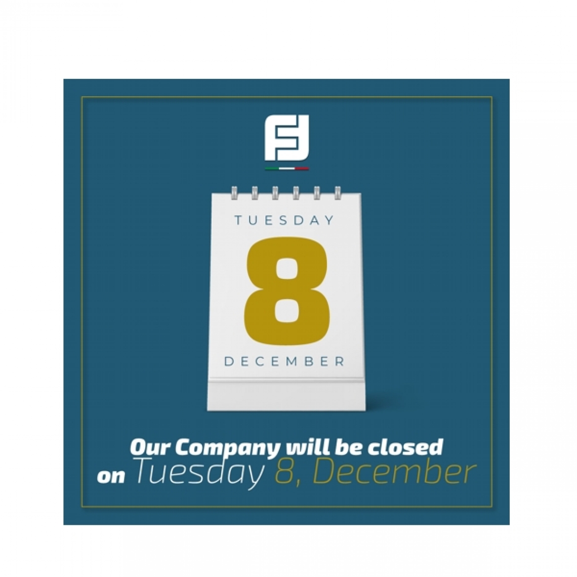 Farfisa is closed 8th December