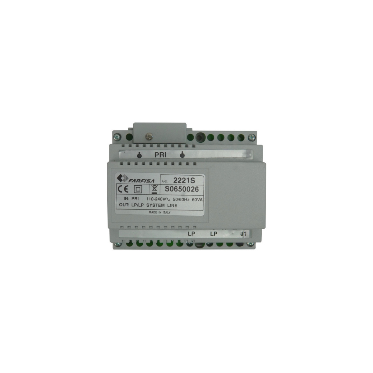 Alimentatore E Bus Driver Farfisa 2221s Per Sistema Duo, 60W, 230V, Fino A 50 Videocitofoni