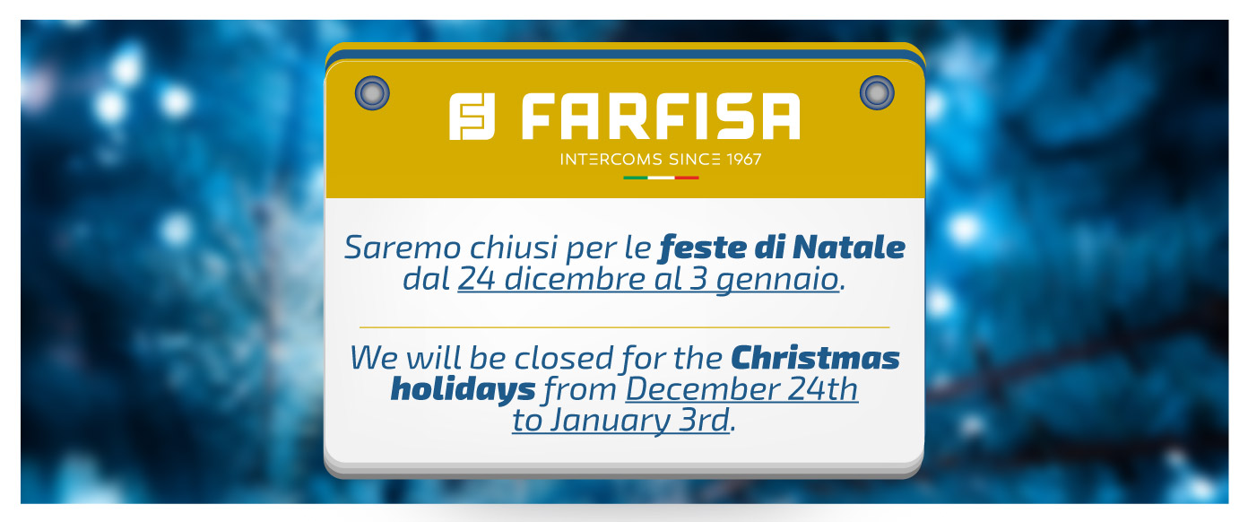 Notice of closure for Christmas holidays