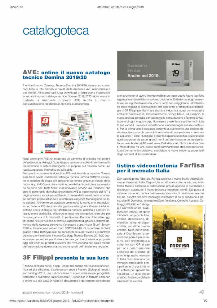 Nuovo listino Italia 2019