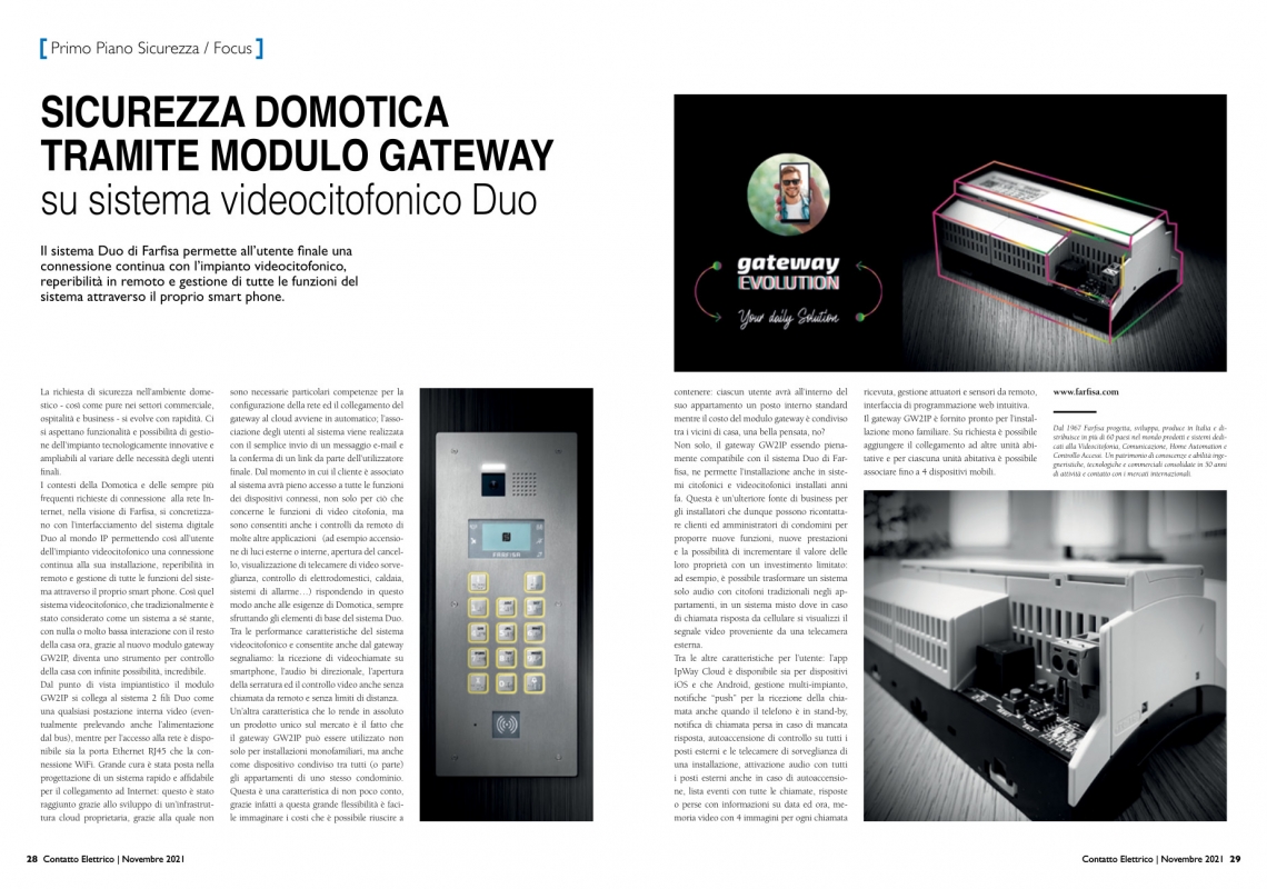 Sicurezza domotica tramite modulo gateway