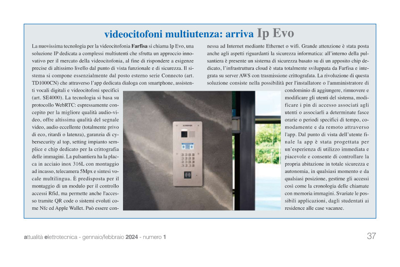 Videocitofoni multiutenza: arriva IP EVO